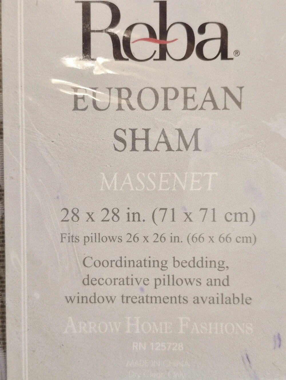 3 REBA European Pillow Shams Color - Massenet- Green Ivory Platinum